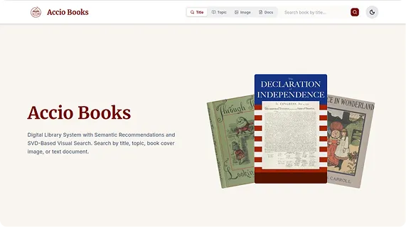 Screenshot of AccioBooks